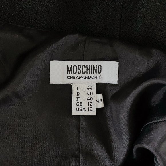 Moschino Cheap & Chic Midi length black dress 100% virgin wool women's s… - Picture 13 of 14